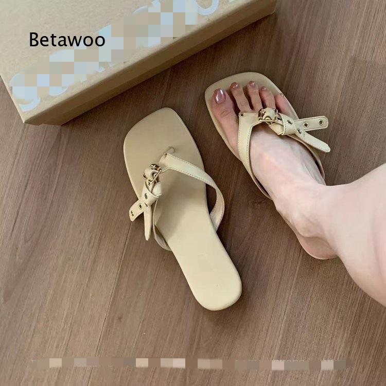 Thong Flat Sandal - 2026 Women French Style Bowknot Flat