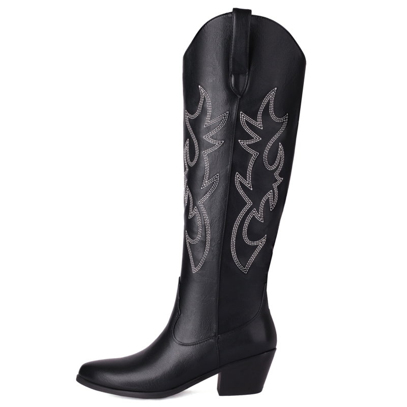 White Women's Knee High Boots  - Western Cowgirl Boot recension och pris