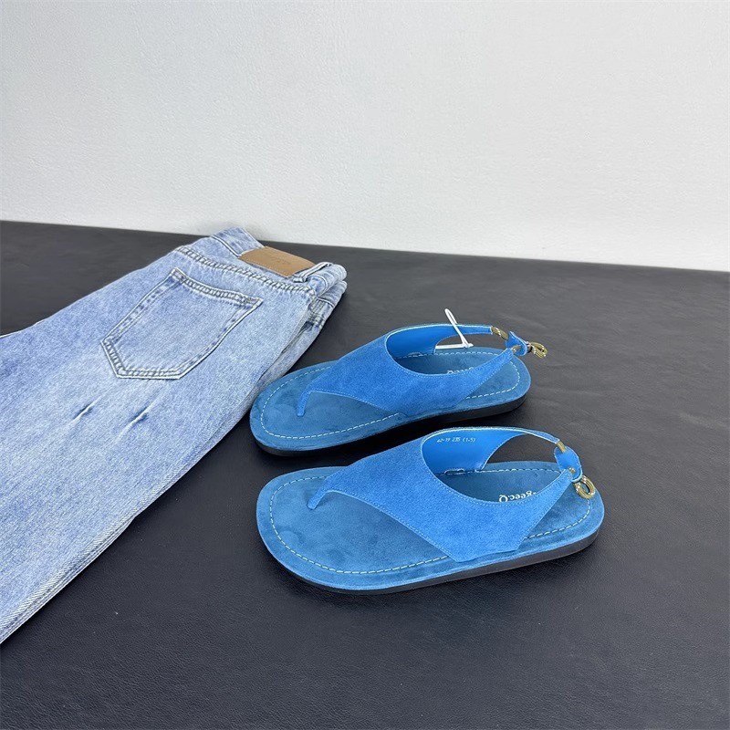Korean Minimalist Suede Slingb - Thong Flat Sandal recension och pris