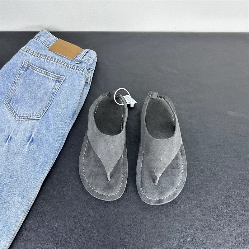 Korean Minimalist Suede Slingb - Thong Flat Sandal recension och pris