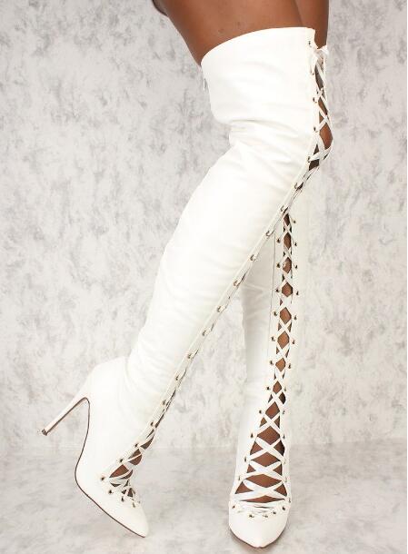 Fashion Women White Black Soli - Ribbon Tie Heel recension och pris