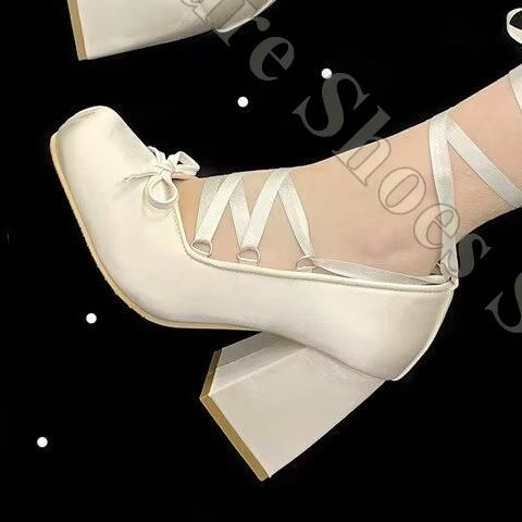 Women Ballet Flats Y2K Satin R - Ribbon Tie Heel recension och pris
