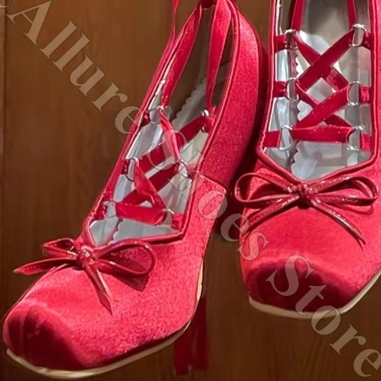Women Ballet Flats Y2K Satin R - Ribbon Tie Heel recension och pris