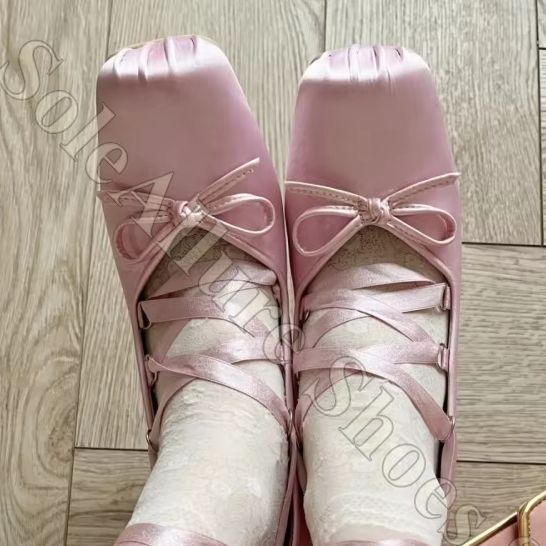 Women Ballet Flats Y2K Satin R - Ribbon Tie Heel recension och pris