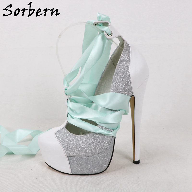 Sorbern White Real Leather Wom - Ribbon Tie Heel recension och pris