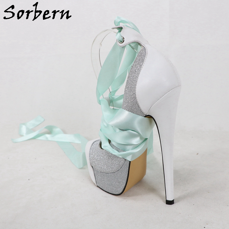 Sorbern White Real Leather Wom - Ribbon Tie Heel recension och pris