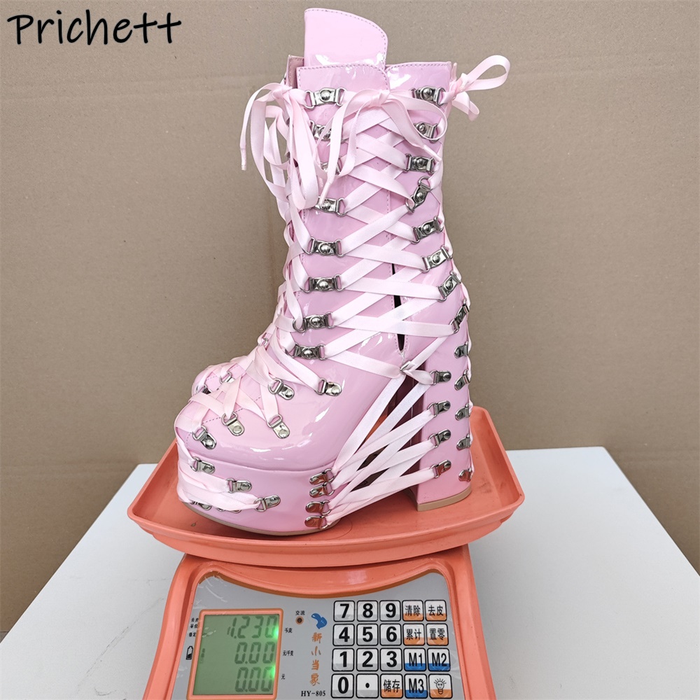 Black Pink Cross Tied Ankle Bo - Ribbon Tie Heel recension och pris