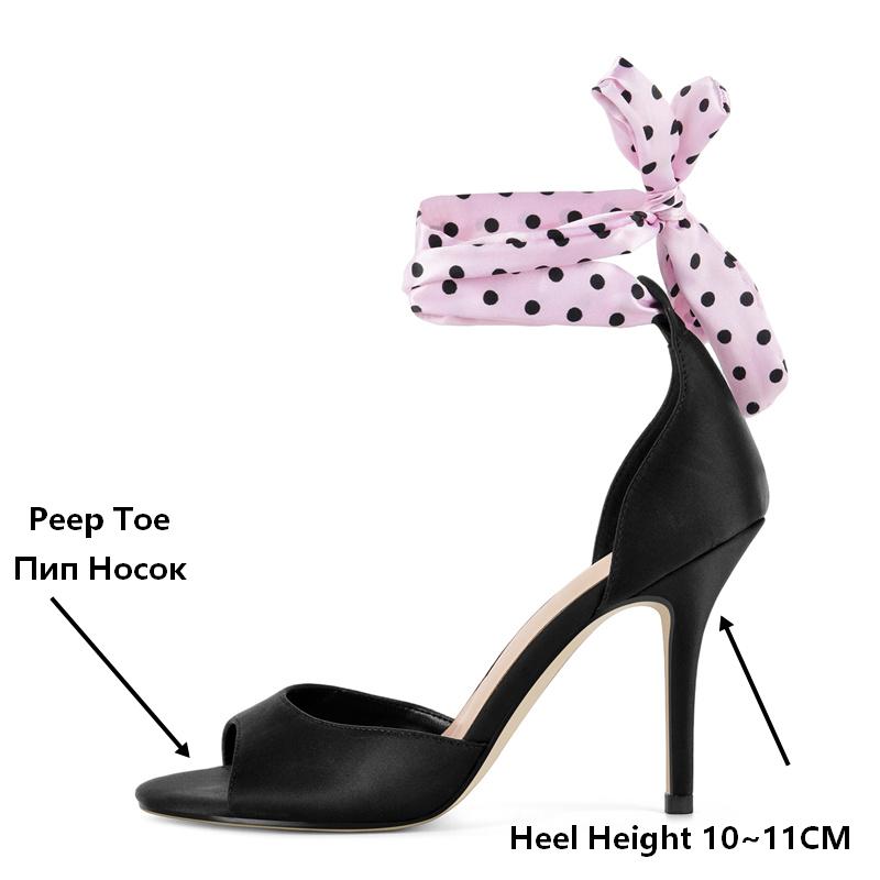 Onlymaker Polka Dot Satin High - Ribbon Tie Heel recension och pris