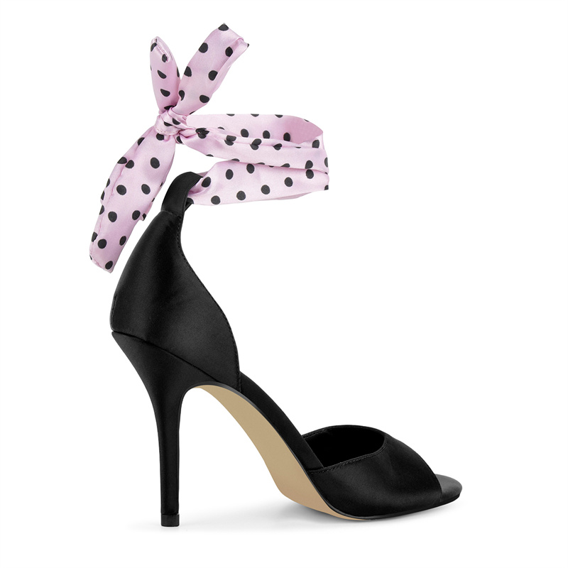 Onlymaker Polka Dot Satin High - Ribbon Tie Heel recension och pris
