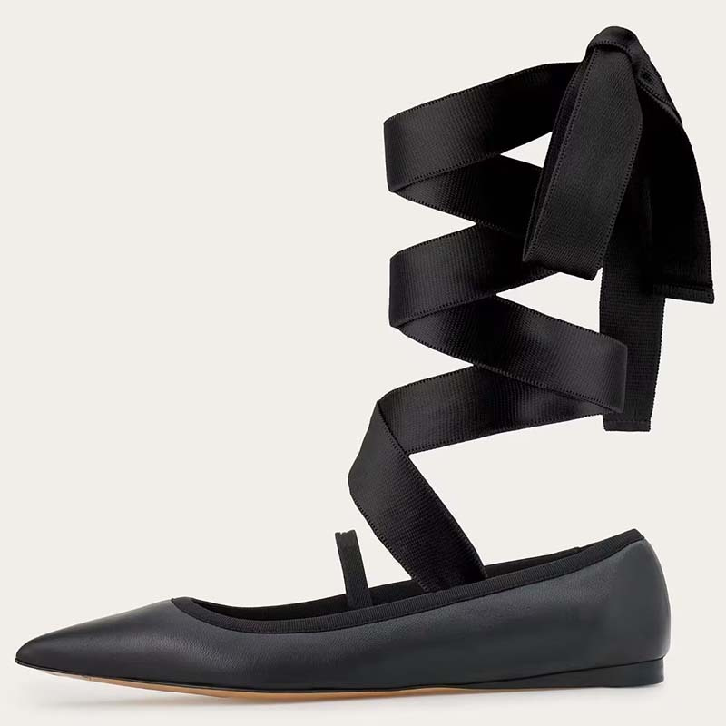 Women Ballet Flat Shoes Child  - Ribbon Tie Heel recension och pris