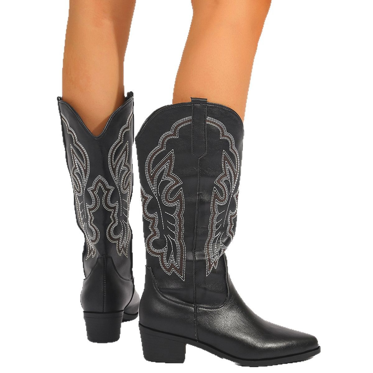 Plus Size 43 Block Heels Mid-c - Western Cowgirl Boot recension och pris