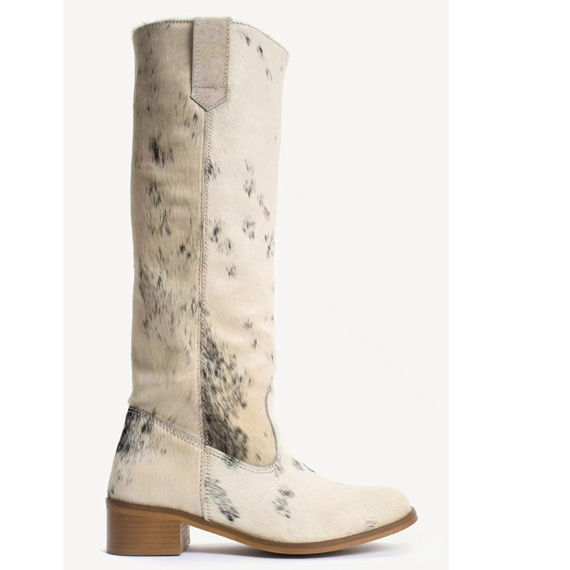 Women Cow Print Hair Round Toe - Western Cowgirl Boot recension och pris