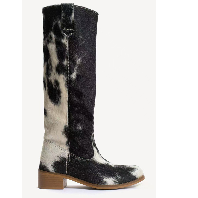 Women Cow Print Hair Round Toe - Western Cowgirl Boot recension och pris