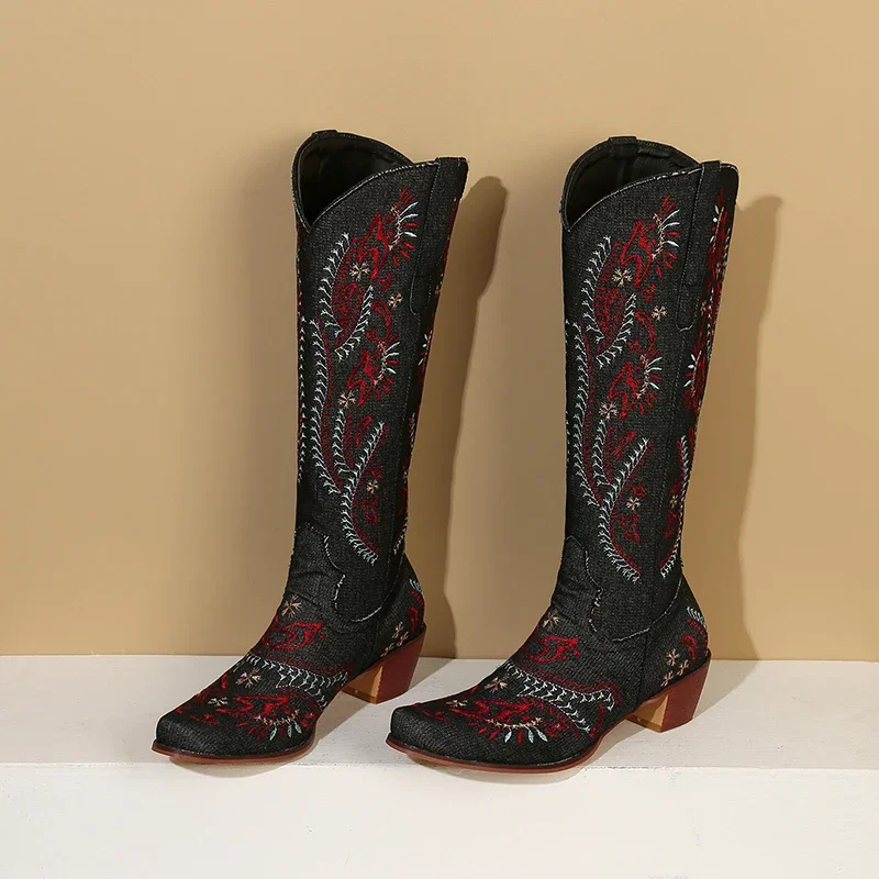 Blue Denim Western Cowgirl Kne - Western Cowgirl Boot recension och pris